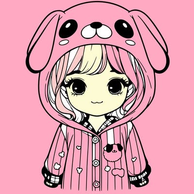 realistic girl in dog pjs