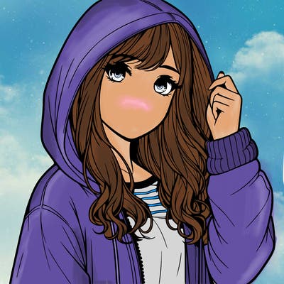 realistic girl with a hood on