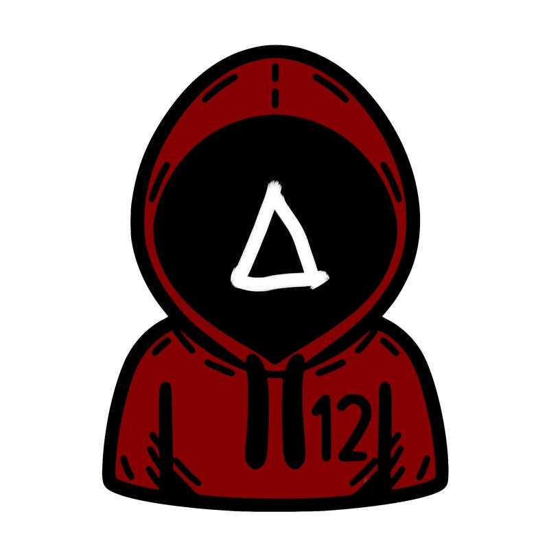 a person with non face waering a hoodie with a small 132 symbol