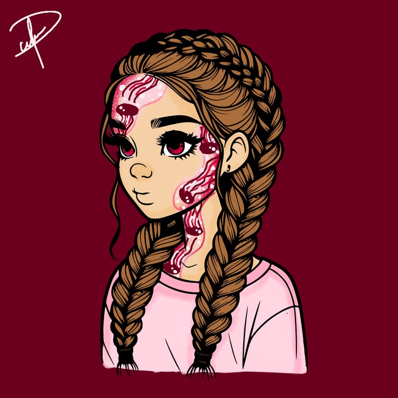 realistic girl with braids