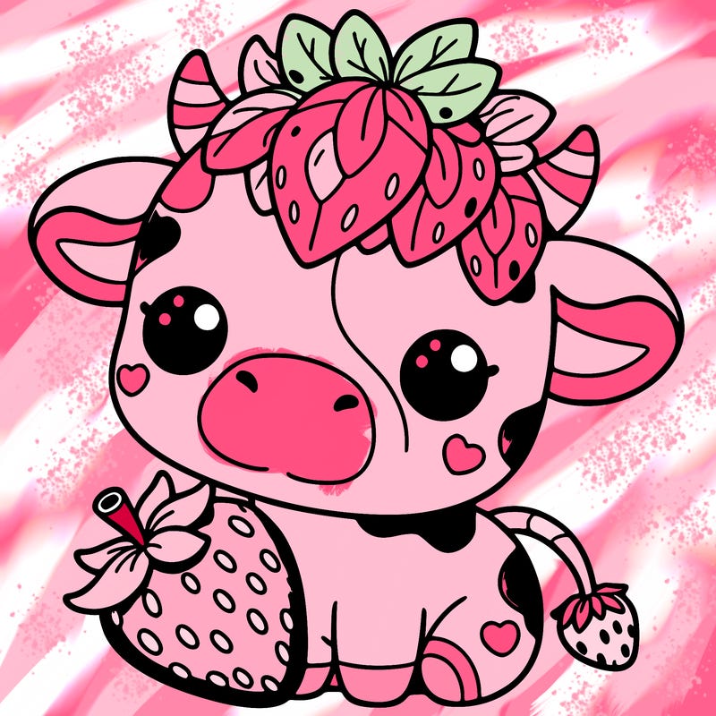 cute strawberry cow