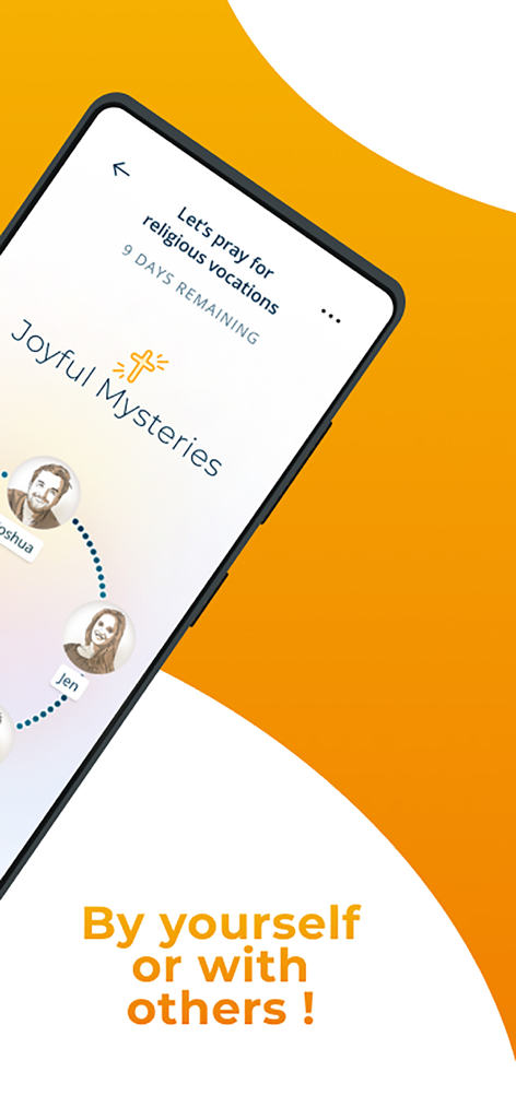 Rosario - Pray the Rosary - Visualizzazione della catena di preghiera di gruppo per i Misteri Gioiosi nell'app Rosario