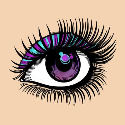 realistic eye long eylashes
