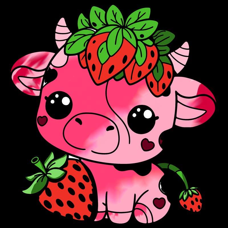 cute strawberry cow
