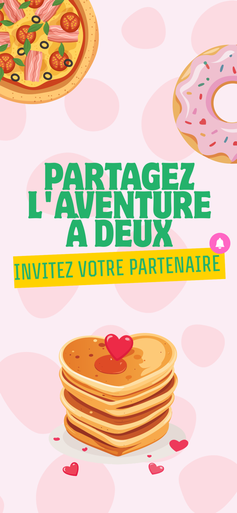 Bien Manger Enceinte - Scanner - Promotional screen of the Bien Manger Enceinte app encouraging users to invite their partner to share the pregnancy journey