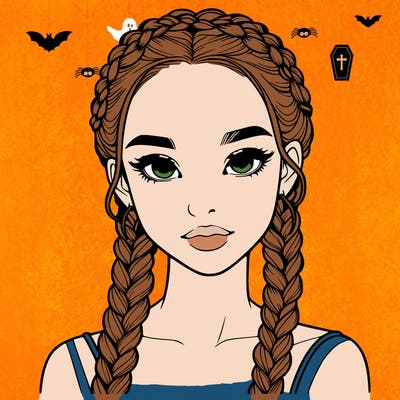 realistic girl with braids