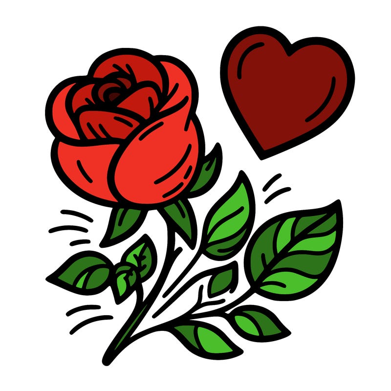 rose and heart