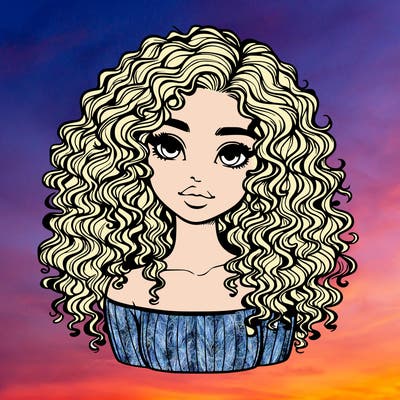 a realistic girl with the curly hair