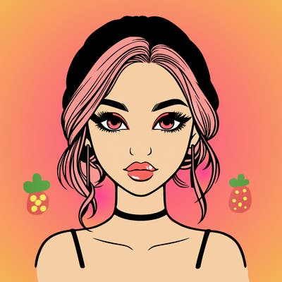 realistic girl with makeup on