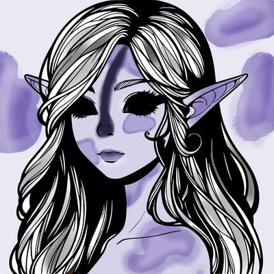 elf girl realistic dark fantasy