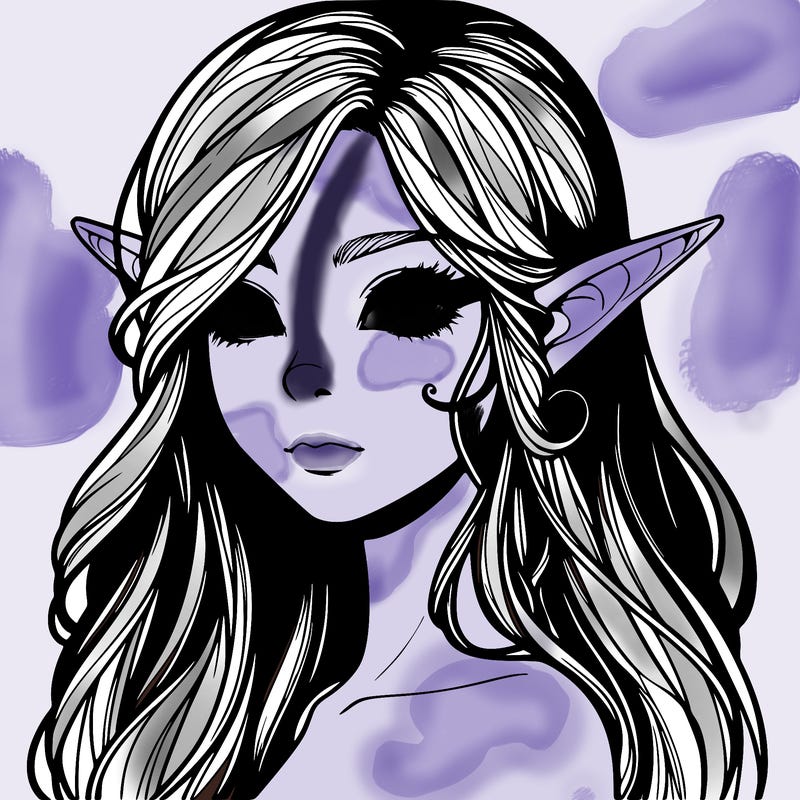 elf girl realistic dark fantasy