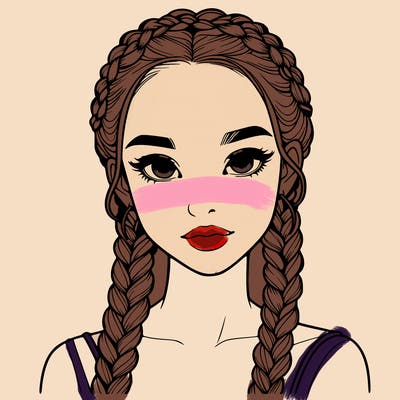 realistic girl with braids