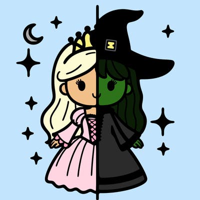 split princess and witch