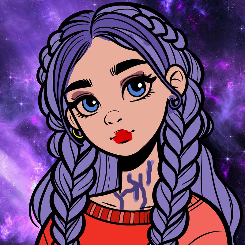 teen girl with braids in hair