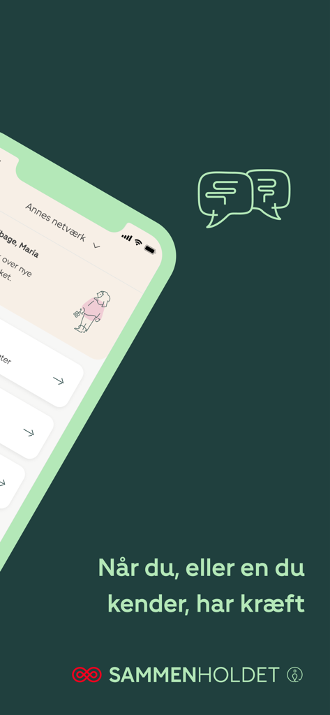 Sammenholdet mobile app interface for cancer support network coordination