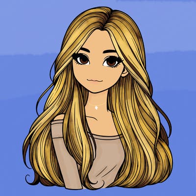 realistic girl with long hair