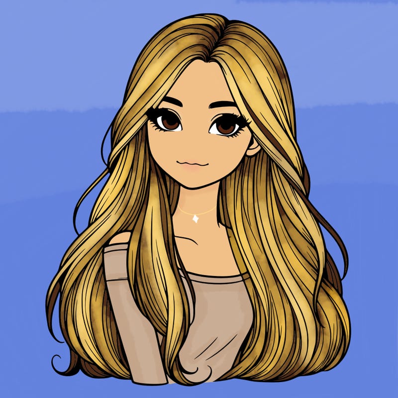 realistic girl with long hair