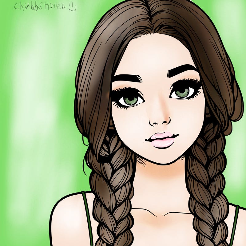 realistic girl with braids