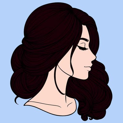realistic woman's head & hair