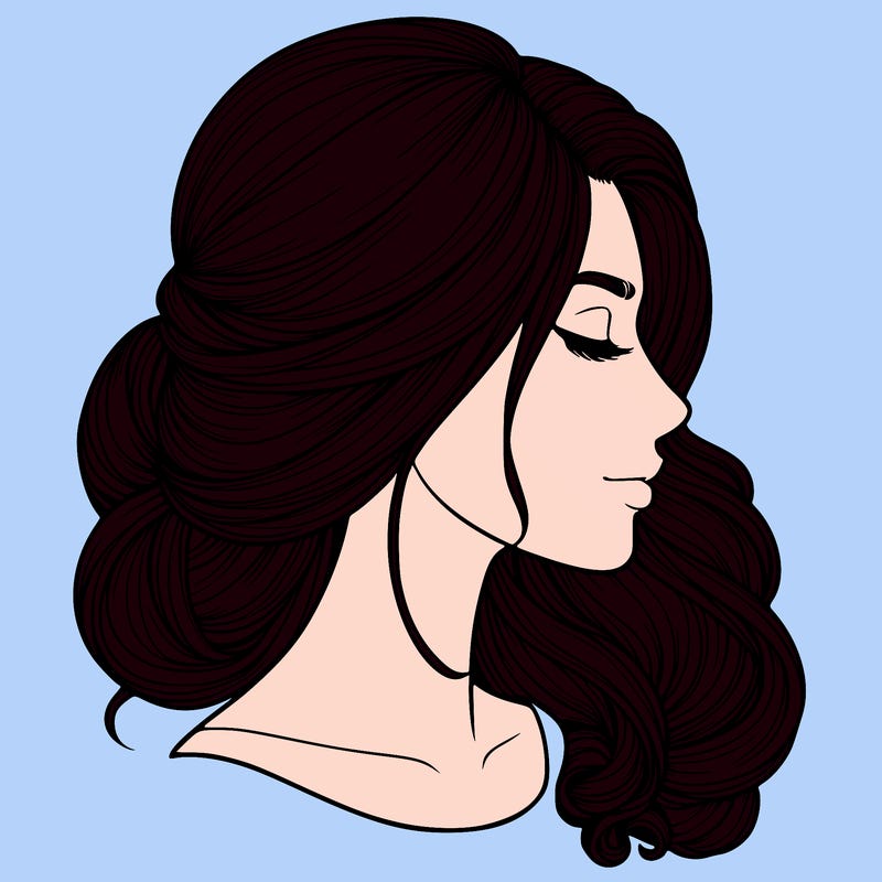 realistic woman's head & hair