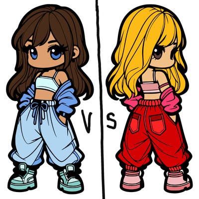 girl in crop top and baggy pants