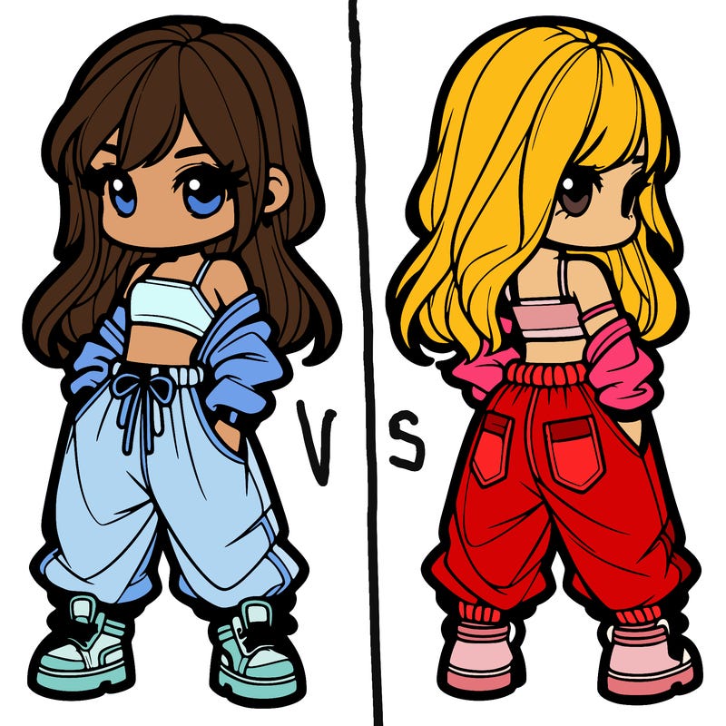 girl in crop top and baggy pants