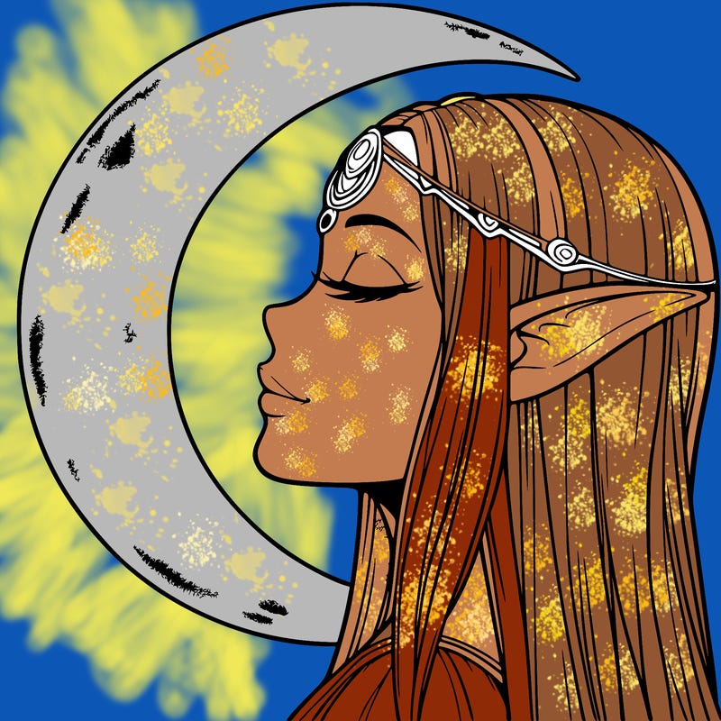 a realistic moon elf