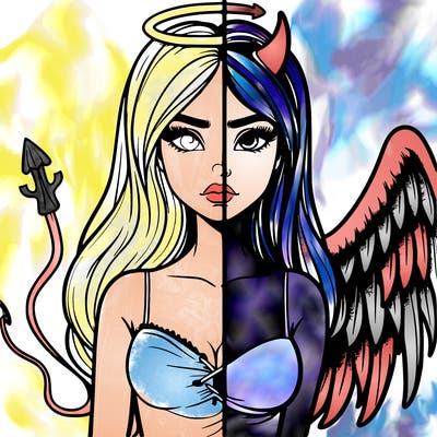 devil vs angel realistic girl