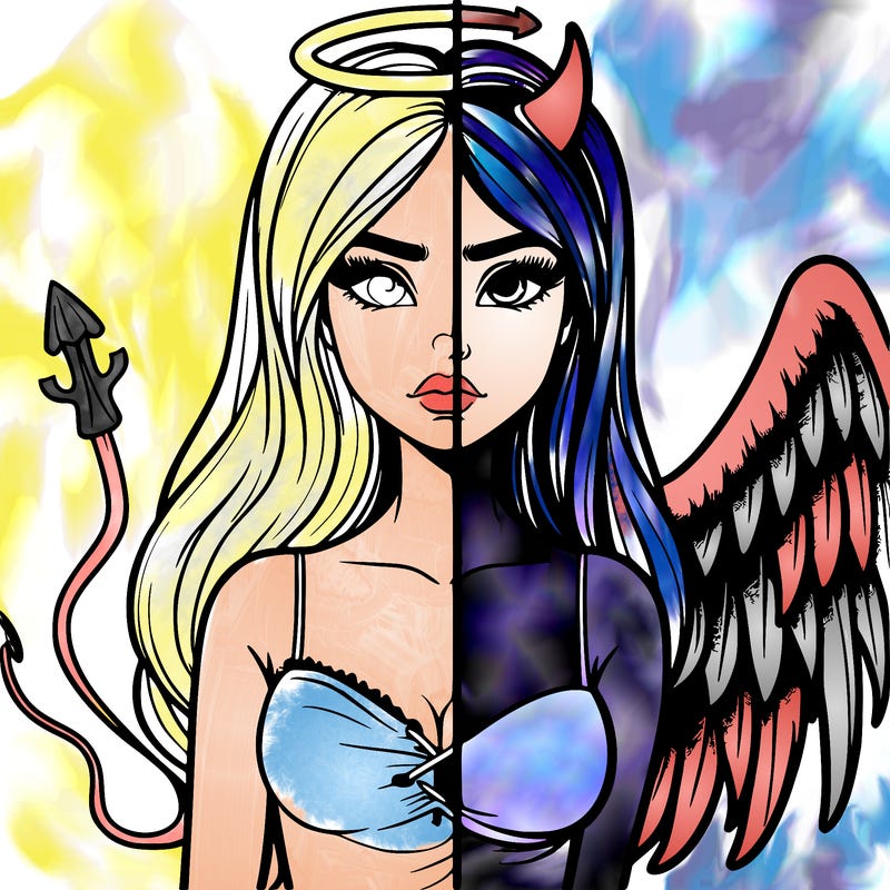devil vs angel realistic girl