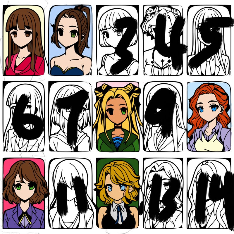 girls that look diffrent anime