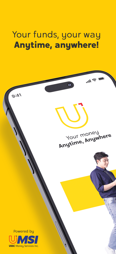 USSCブランドのフィリピン人送金用U Mobileアプリのスプラッシュ画面