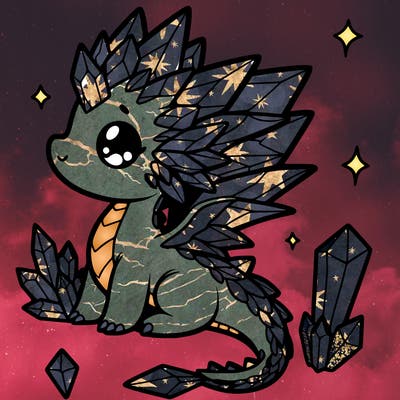 little cute crystal dragon