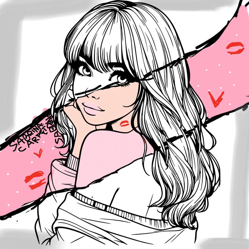 realistic girl with bangs looking over her shoulder