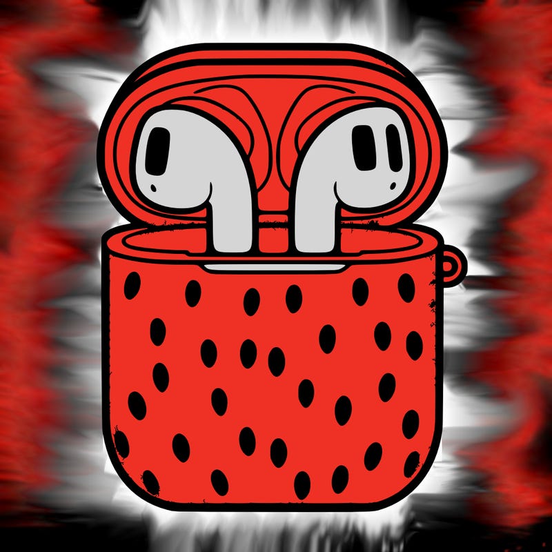 airpods in strawberry case