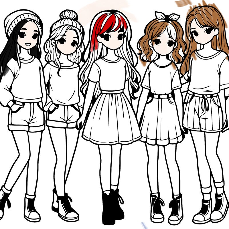 a group of five girls