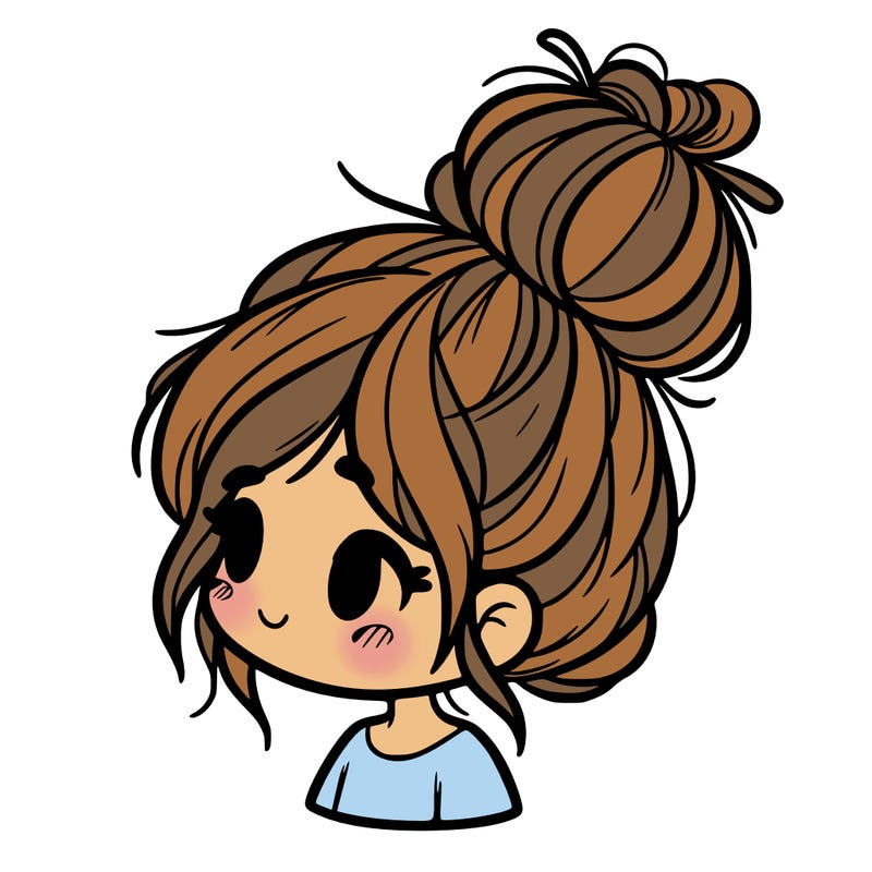 girl with messy bun