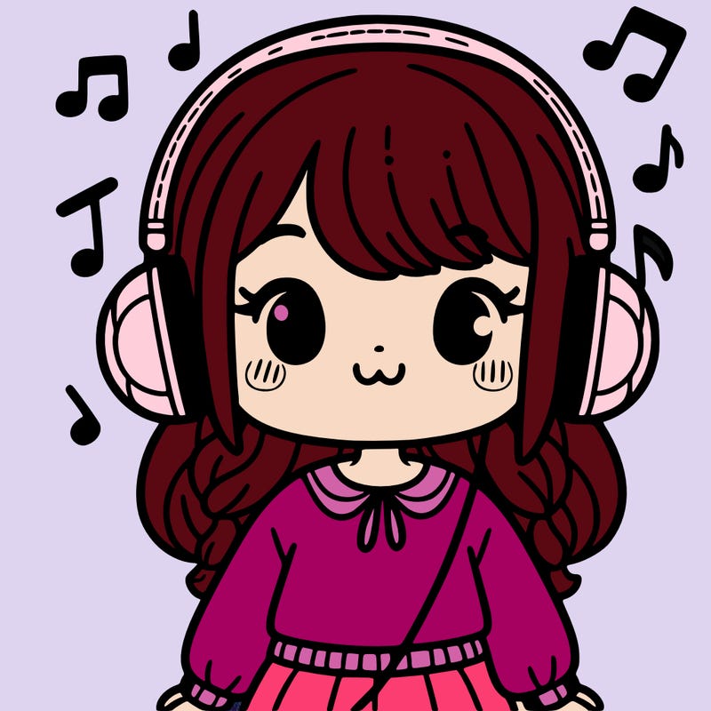 cute girl listening to music