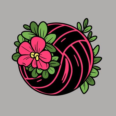 volleyball with flowers on it