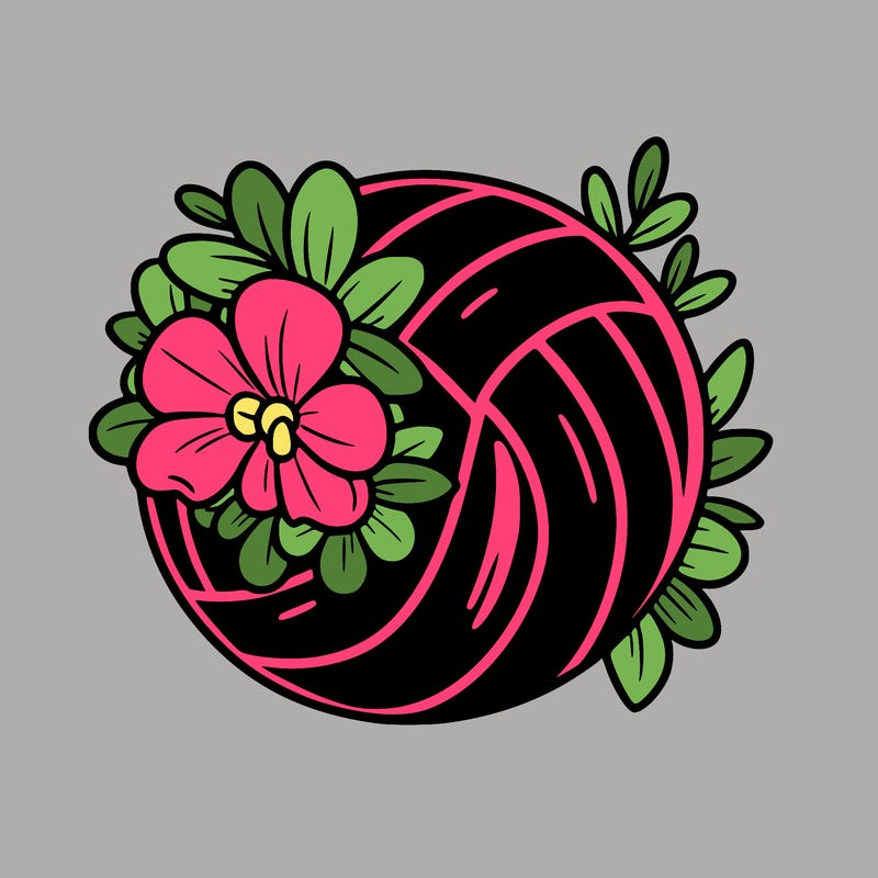 volleyball with flowers on it