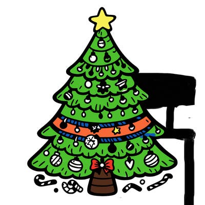 christmas tree with lots of details