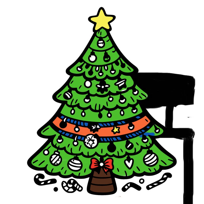 christmas tree with lots of details