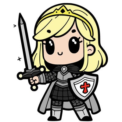 girl with a sword and armor
