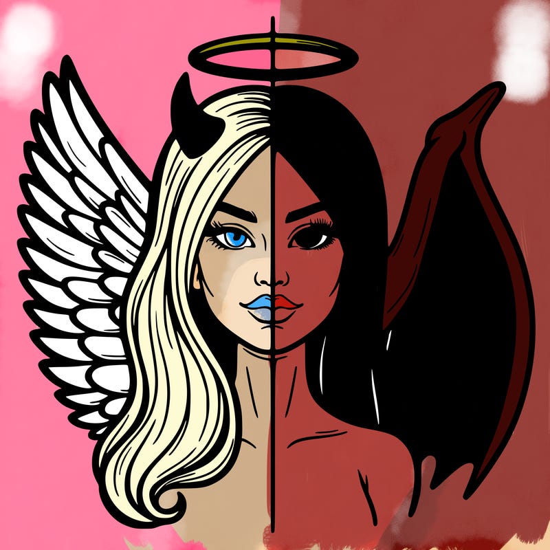 realistic half angel half devil