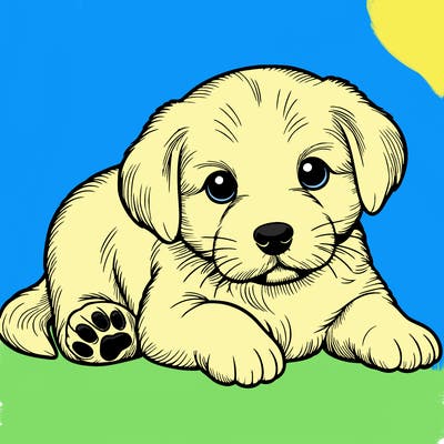 a cute realistic puppy