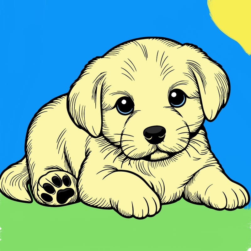 a cute realistic puppy