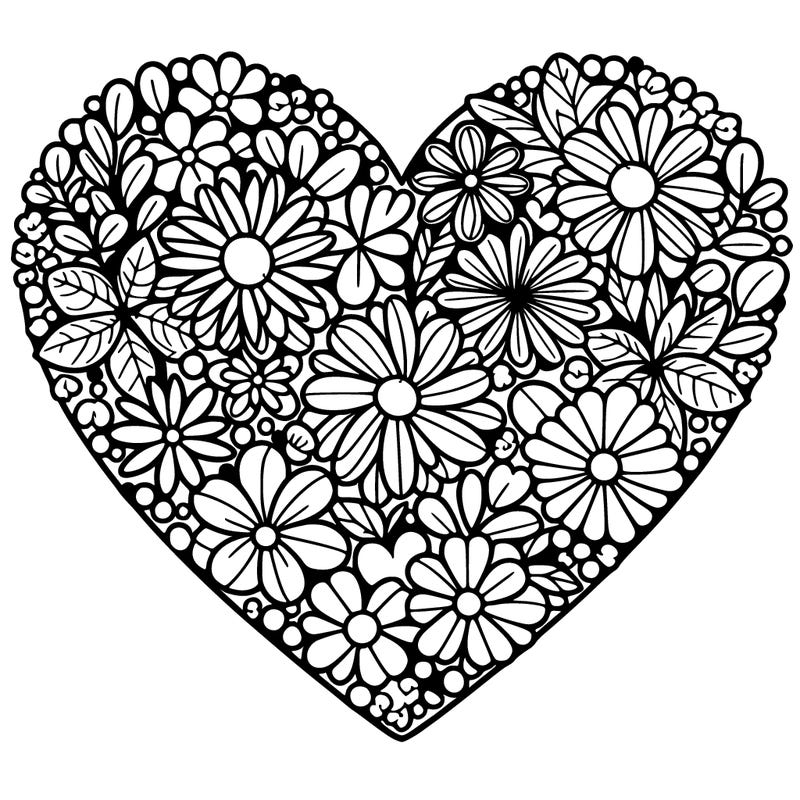 heart made of flowers