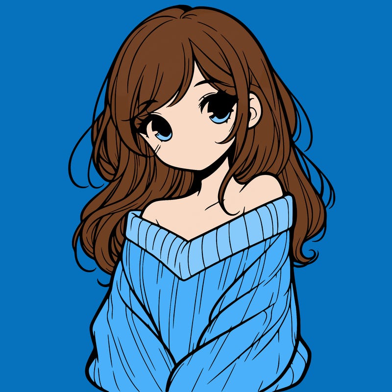 shy pretty girl wearing a sweater that is falling off one shoulder portrait
