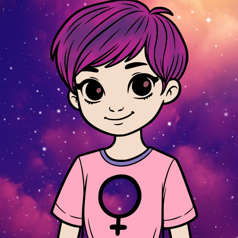 girl with pixie cut and feminist shirt