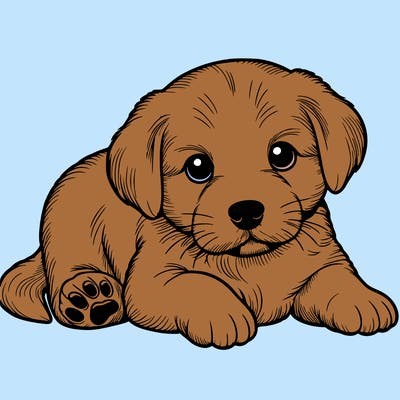 a cute realistic puppy