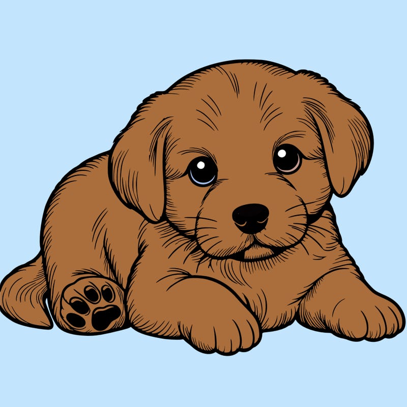 a cute realistic puppy